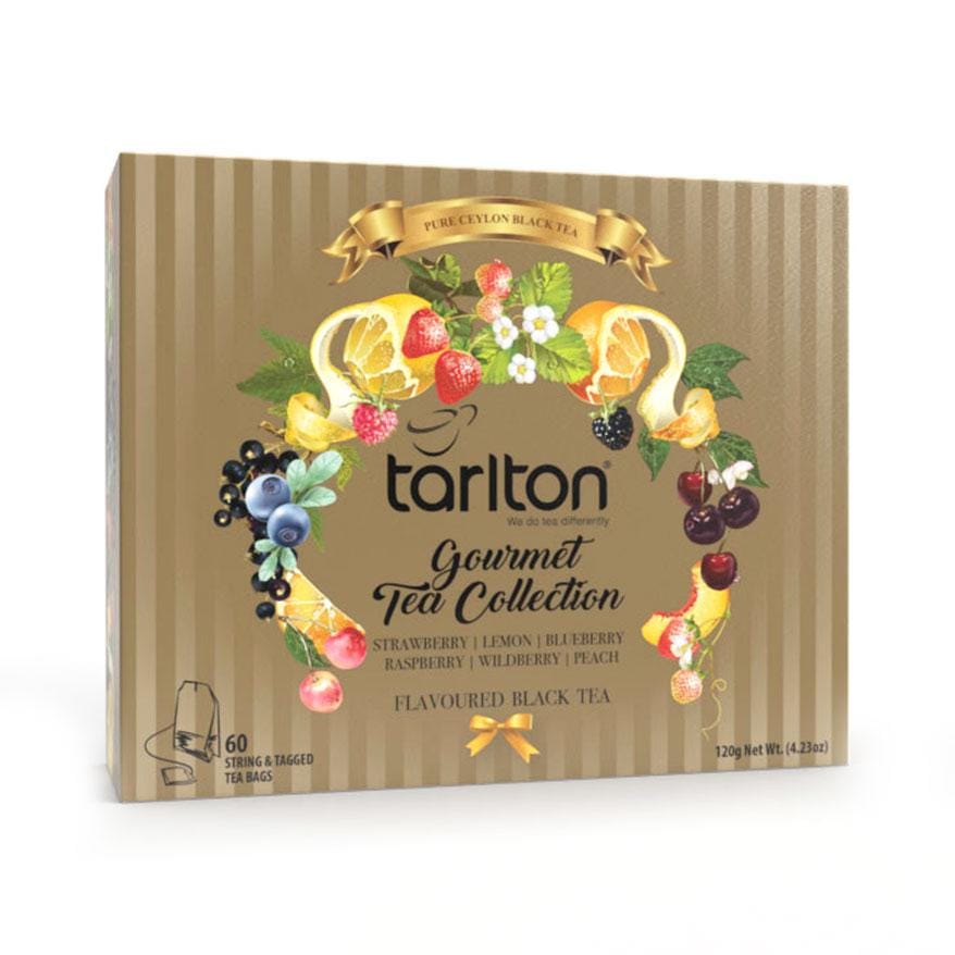 Tarlton Tea, Black Tea Sachets and Bags, Assorted Flavors, Fruitilla, Bergamot, Lemon, Mint, Strawberry, Wholesale Tea Supplier, Export, Custom Brand, Tea Company